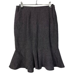 Ann Taylor Petite Purple Wool Pencil Trumpet Knee Length Skirt 2P